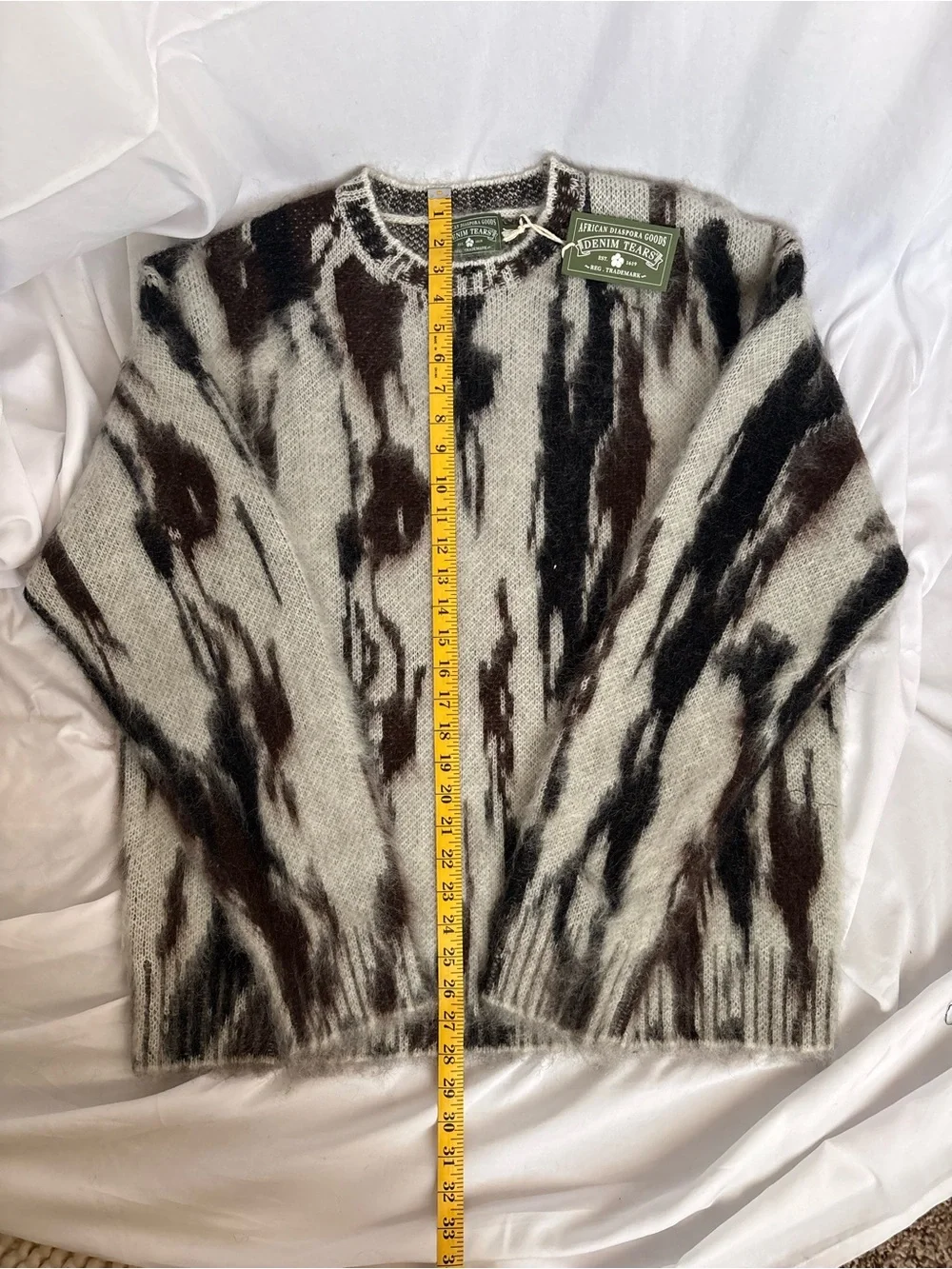 NWT Denim Tears Camo Mohair Crewneck 'White' Size L - Picture 6 of 7
